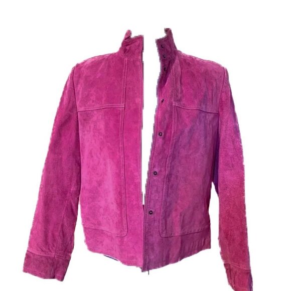 Marshall Fields Jackets & Blazers - VTG Marshall Fields Women's Suede Moto Jacket Magenta Extra Small